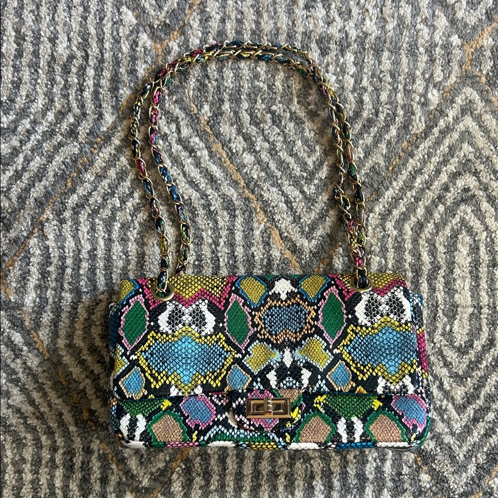 Fashion Nova Python Print Multicolor Patterned Ch… - image 1